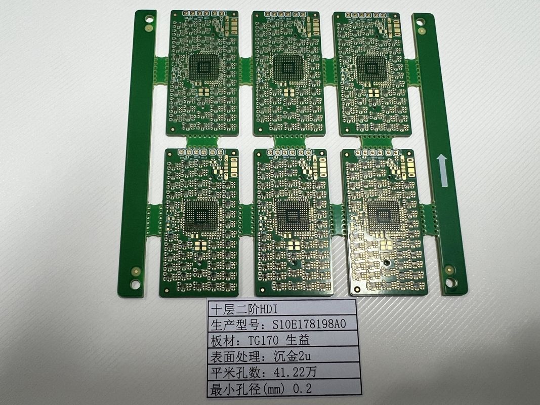 OEM HDI płyty obwodowe 10 warstwy 2 + N + 2 X Ray testowane Ultra Cienkie 0.2mm-6.00mm