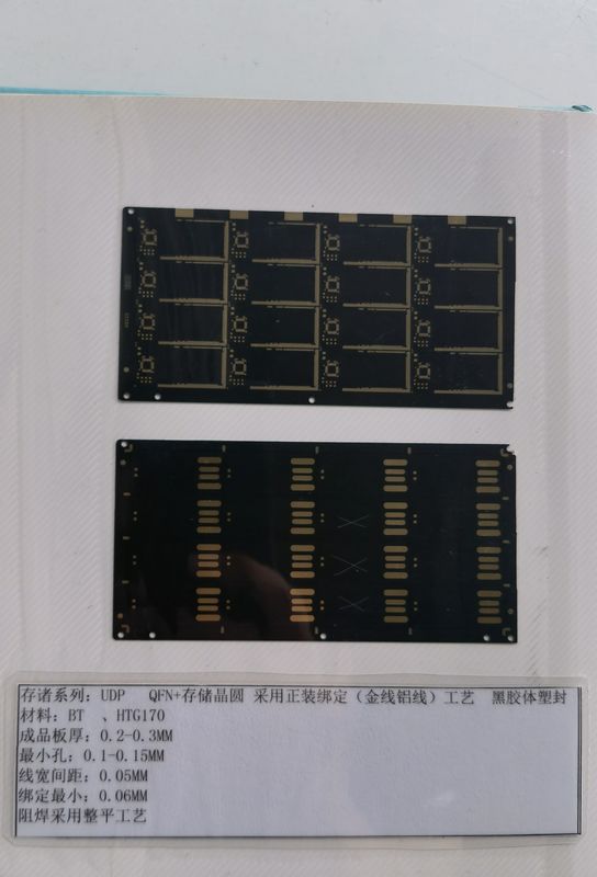 Sztywny 2warstwowy czarny maskę lutowniczą PCB 0.1mm IC odległości śladowej Substraty karta SD bez materiałów BT