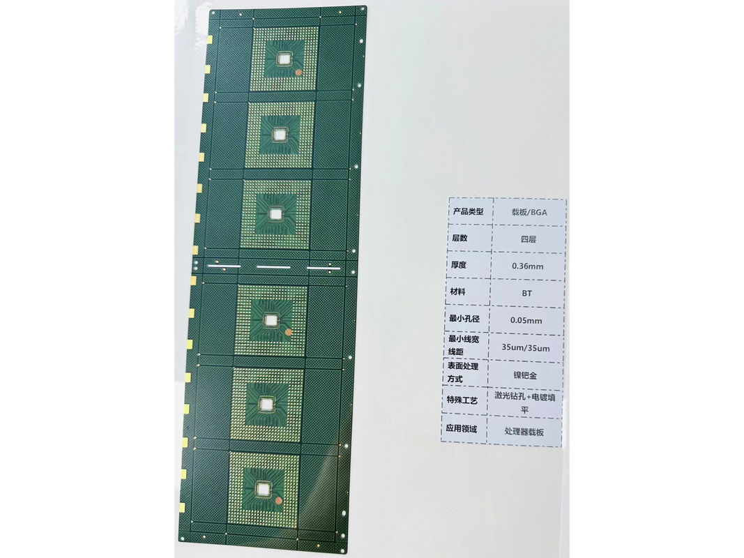 Zielony ENIG Wykończenie powierzchni Ceramic IC Substrate PCB podwójnie powłożona z śladami 0,1 mm