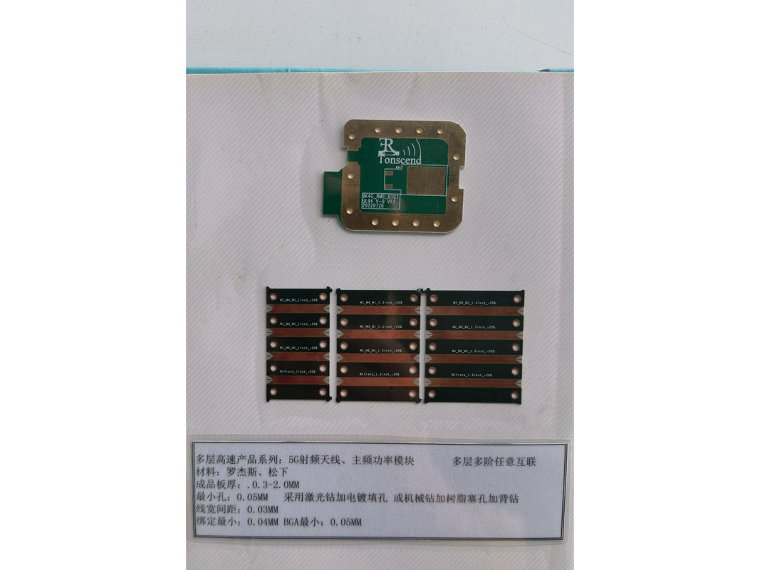 System wielowarstwowego połączenia dla zaawansowanych projektów elektronicznych 3mil Min. Rogers 4330/5880, Panasonic MEGTRON